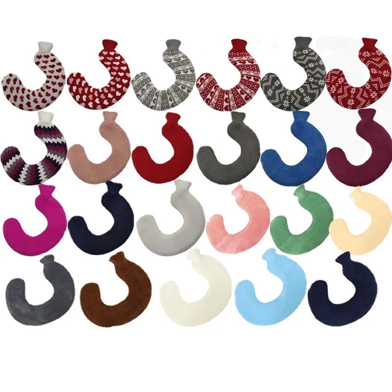 U-shaped hot water bottle for neck and shoulders