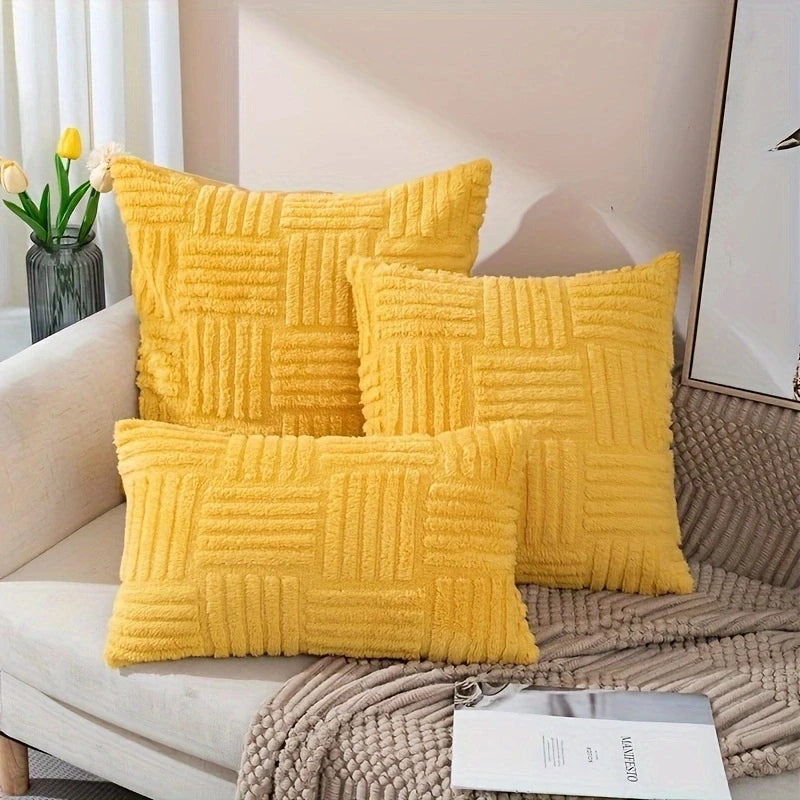 Bohemian faux fur cushion cover