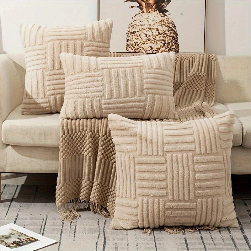 Bohemian faux fur cushion cover