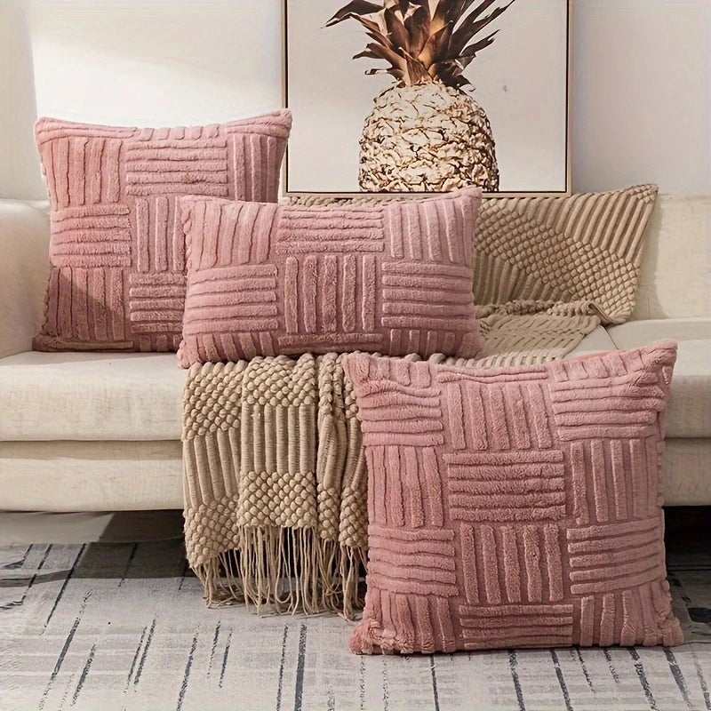 Bohemian faux fur cushion cover