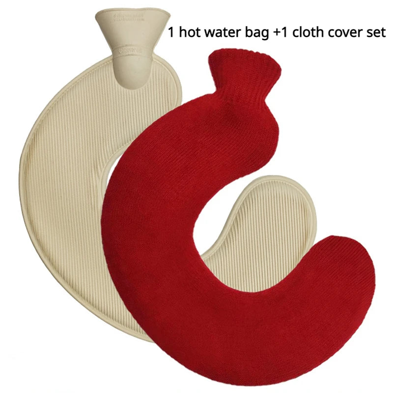 U-shaped hot water bottle for neck and shoulders