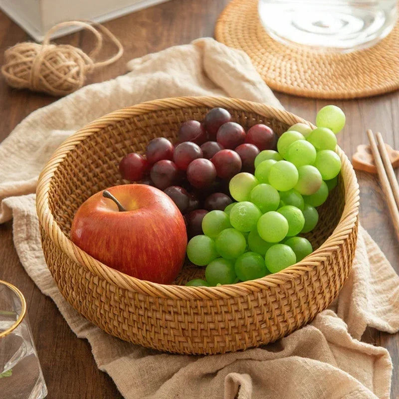 Hand-woven rattan basket, decorative and practical for the home