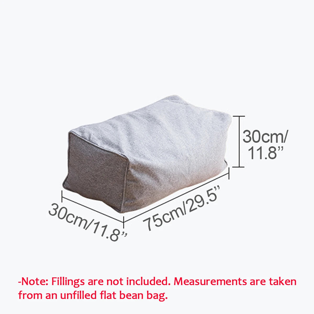 Detachable round cotton and linen pouf cover without filling