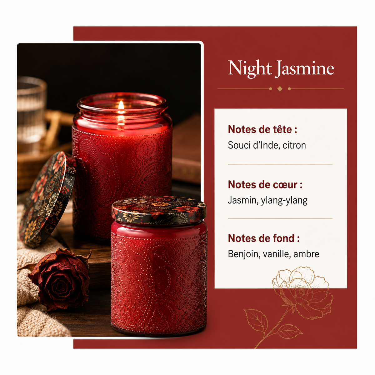Bougie Parfumée Soja 200g - Aromathérapie Naturelle