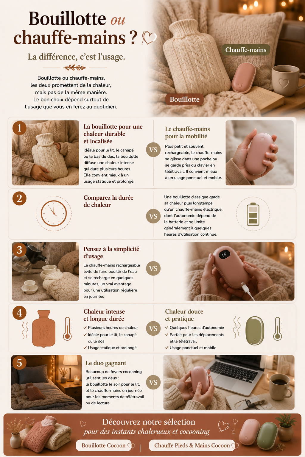 Bouillotte ou chauffe-mains : lequel choisir pour se réchauffer ?