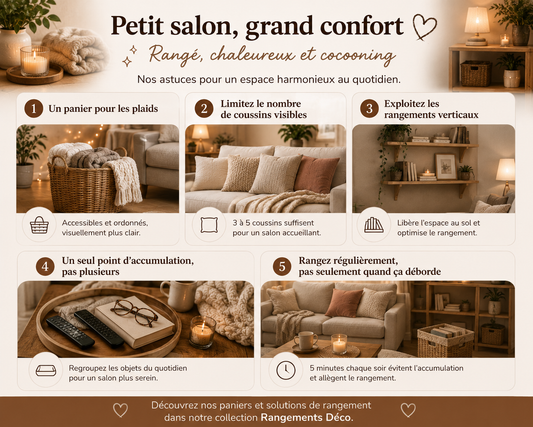 Comment ranger un petit salon sans perdre le cocooning ?