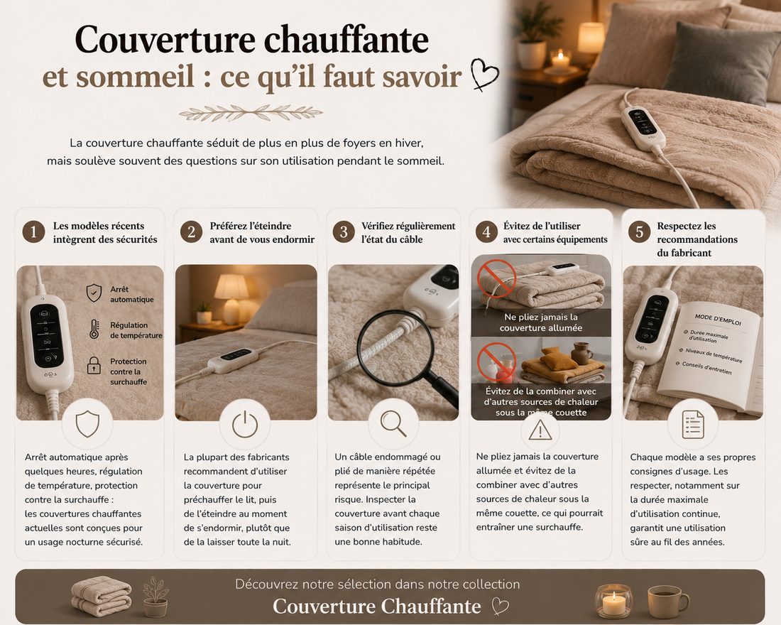 Couverture chauffante : est-ce sûr de dormir avec ?