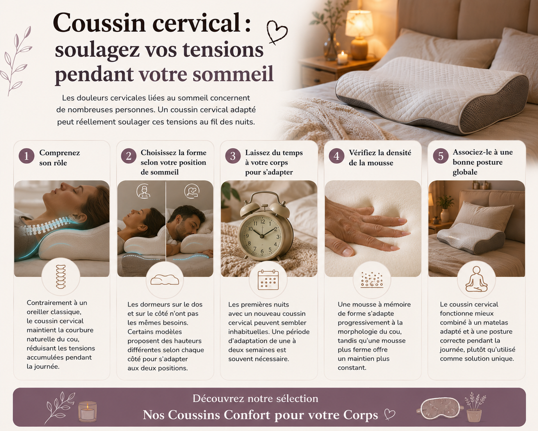 Coussin cervical : comment bien dormir avec ?