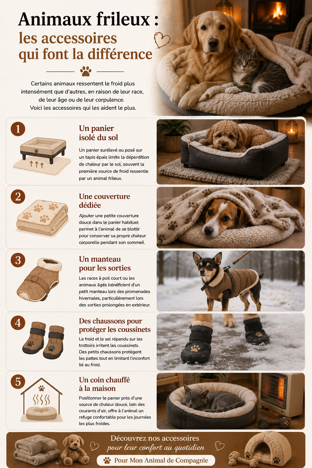 Quels accessoires cocooning pour un animal frileux ?
