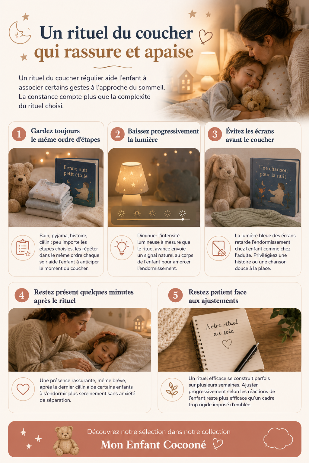Comment habituer un enfant à un rituel du coucher apaisant ?