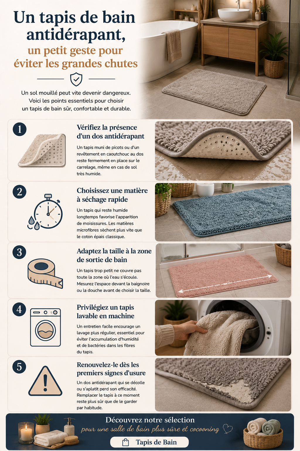 Comment choisir un tapis de bain antidérapant ?