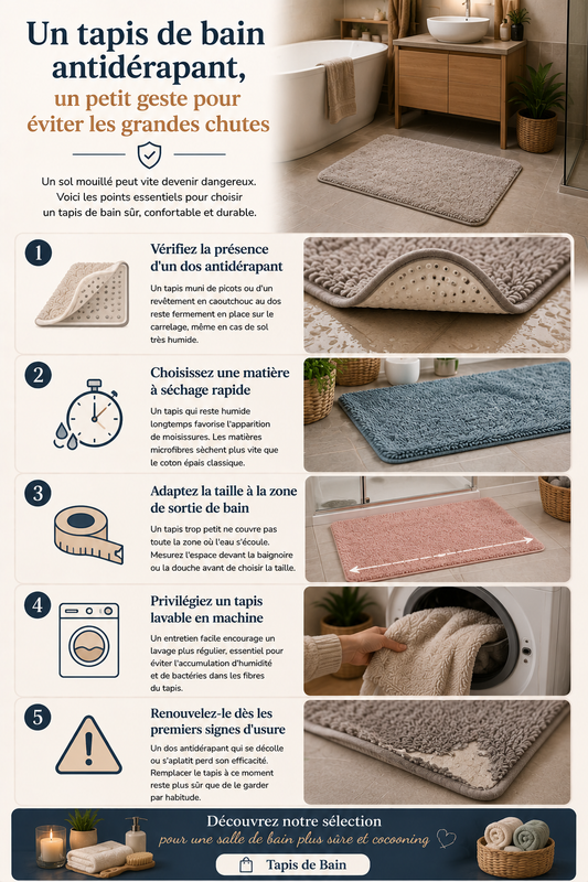 Comment choisir un tapis de bain antidérapant ?