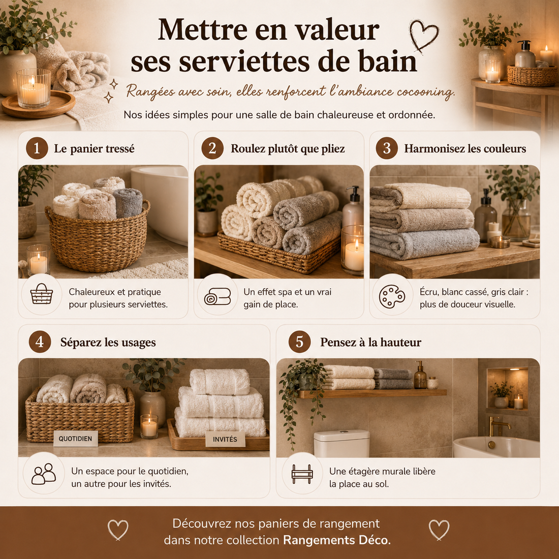 Comment ranger ses serviettes avec style ?