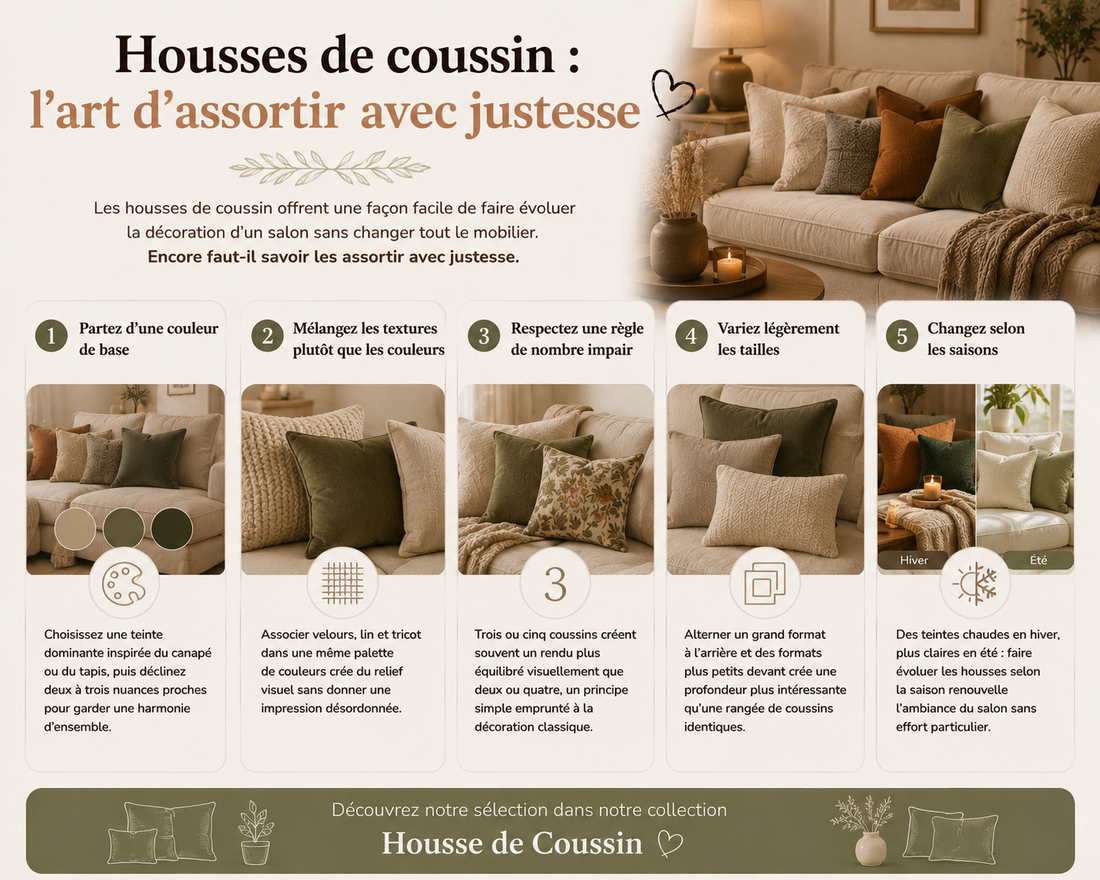 Comment assortir ses housses de coussin à sa déco ?