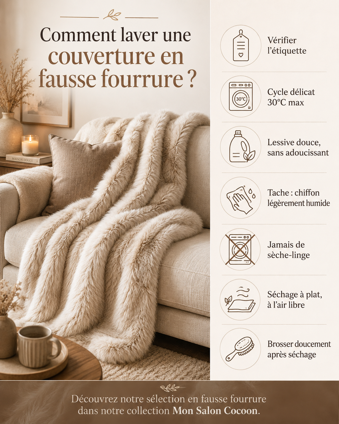 Comment entretenir une couverture en fausse fourrure ?