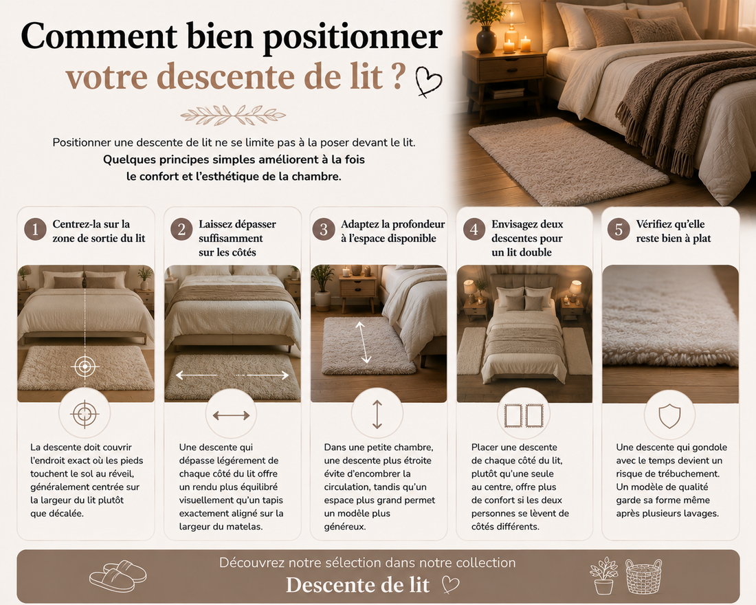 Comment disposer une descente de lit dans une chambre ?
