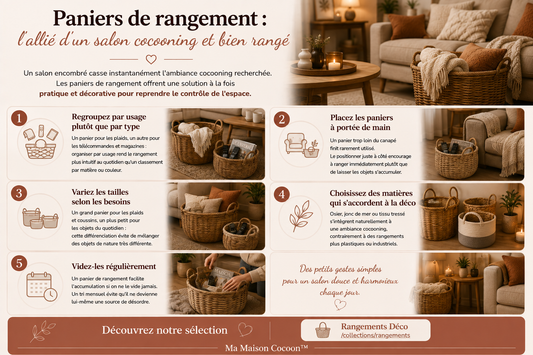 Comment ranger son salon avec des paniers déco ?