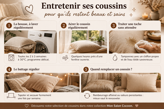 Comment nettoyer et entretenir ses coussins ?