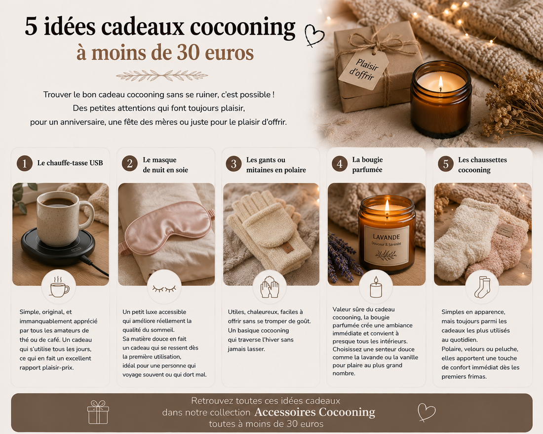 5 idées cadeaux cocooning à moins de 30€