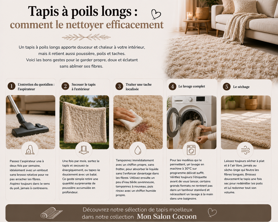 Comment nettoyer un tapis à poils longs ?