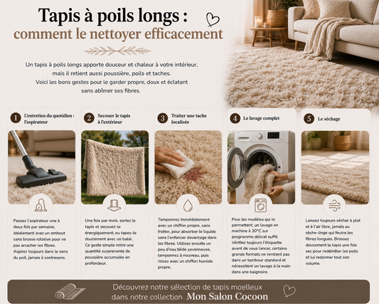 Comment nettoyer un tapis à poils longs ?