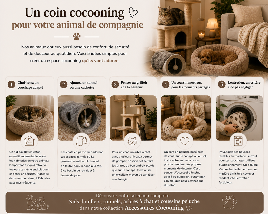 Comment aménager un coin cocooning pour son chat ou son chien ?