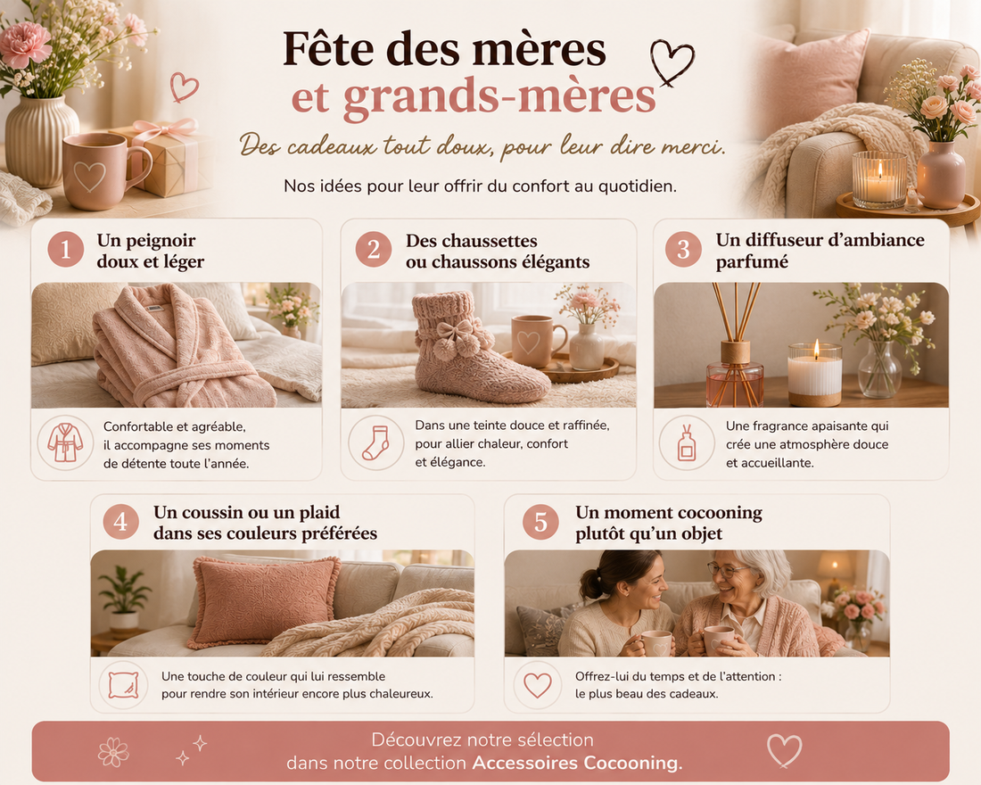 Idées cadeaux cocooning pour la fête des mères et grands-mères