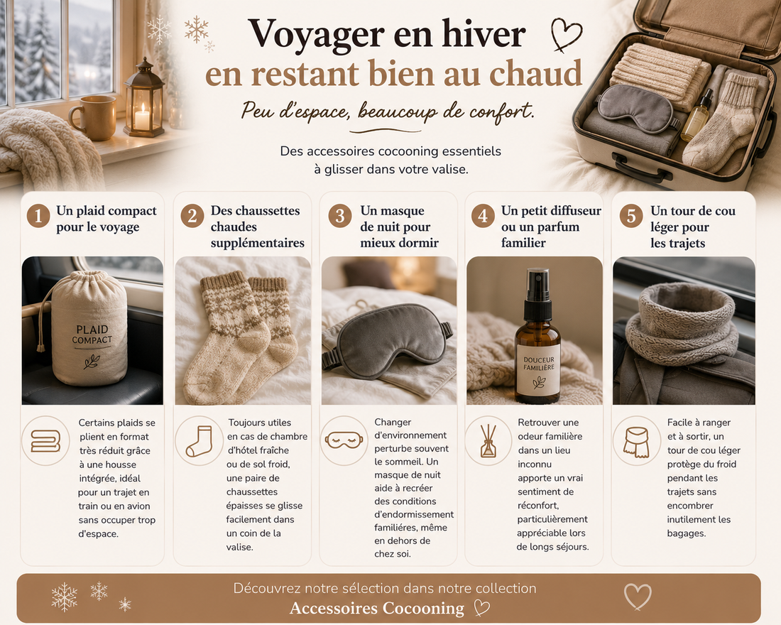 Quels accessoires cocooning glisser dans une valise en hiver ?