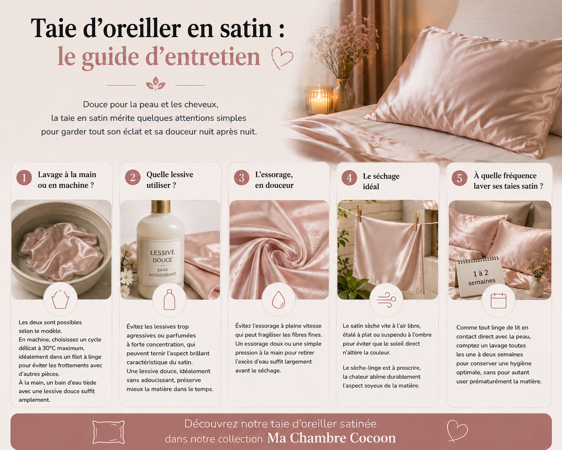 Comment laver des taies d'oreiller en satin ?