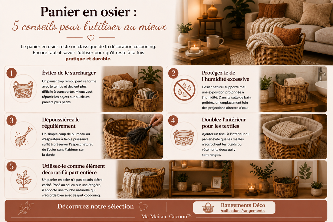Panier de rangement en osier : comment bien l'utiliser ?