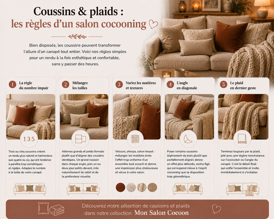 Comment disposer ses coussins sur un canapé ?
