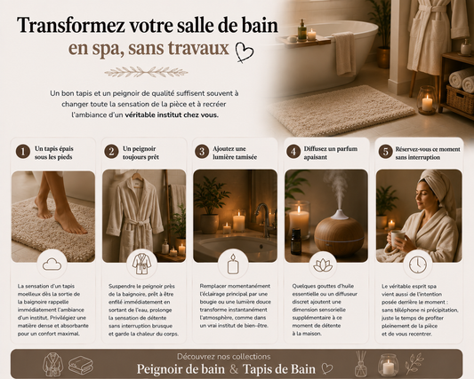 Comment transformer sa salle de bain en spa avec un tapis et un peignoir ?