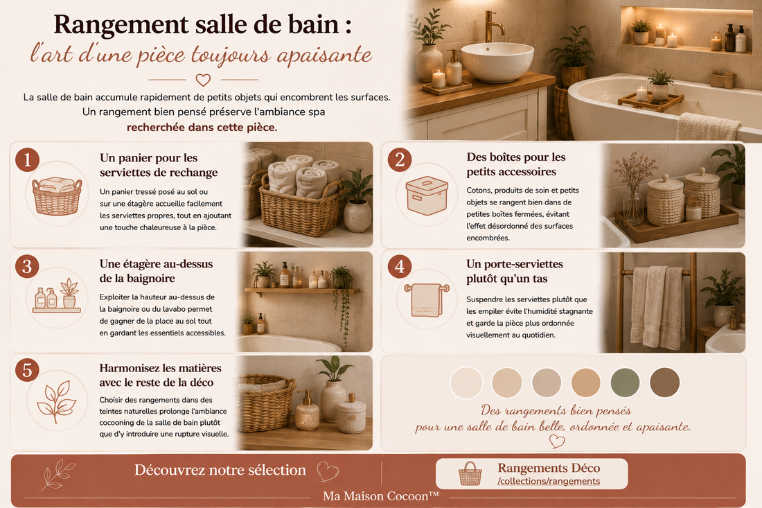 Comment organiser sa salle de bain avec du rangement déco ?