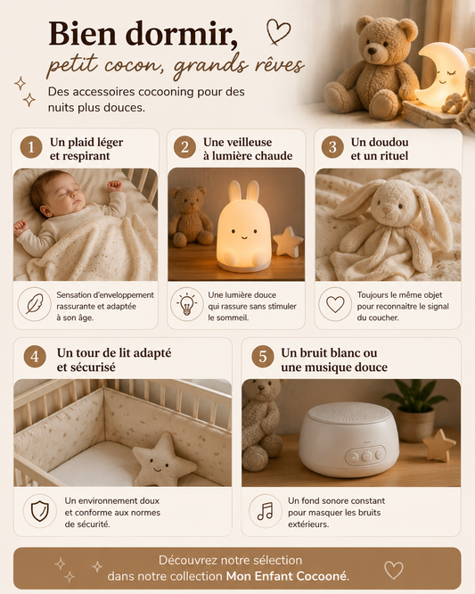 Quels accessoires cocooning pour un bébé qui a du mal à dormir ?