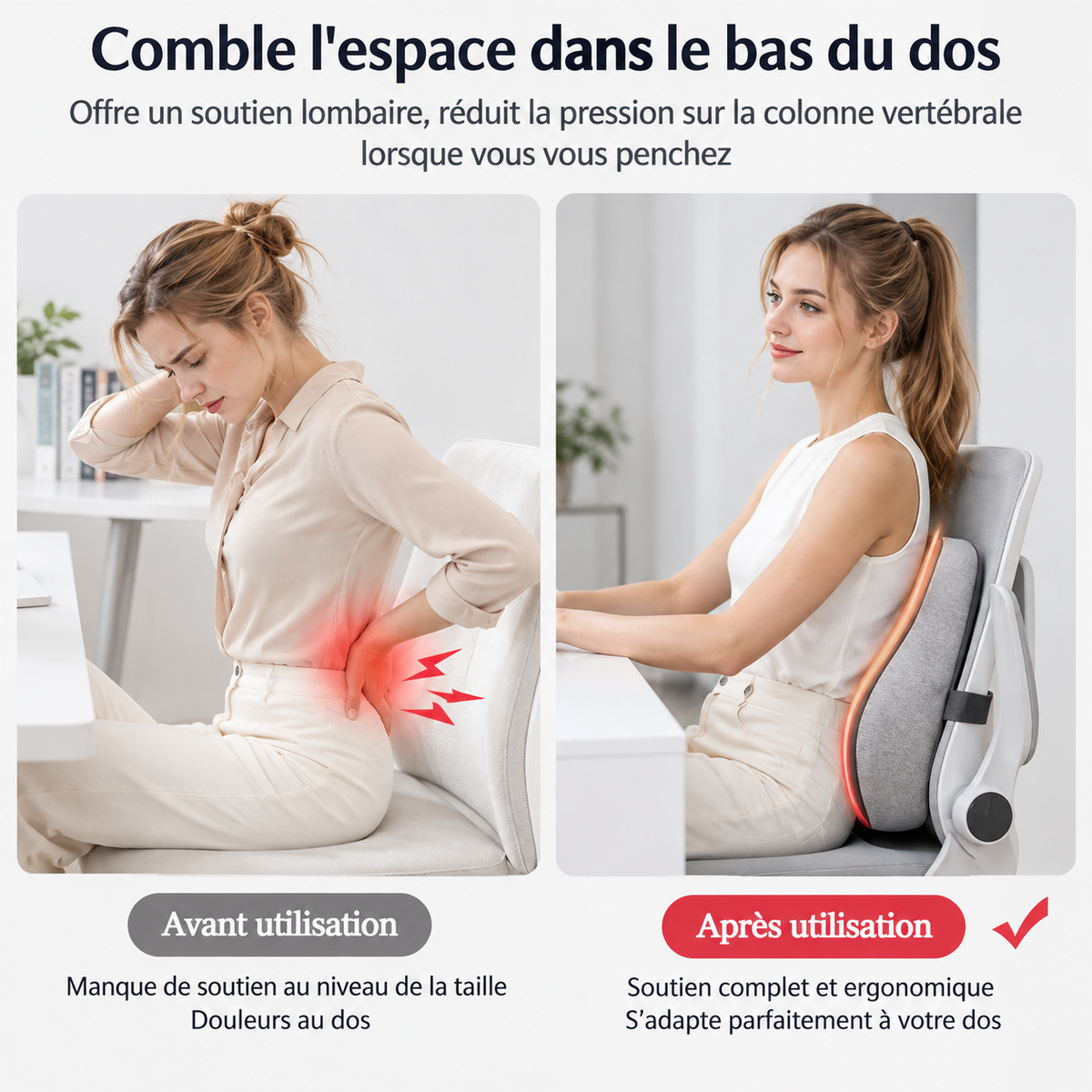 Coussin siège et soutien lombaire – vue 3