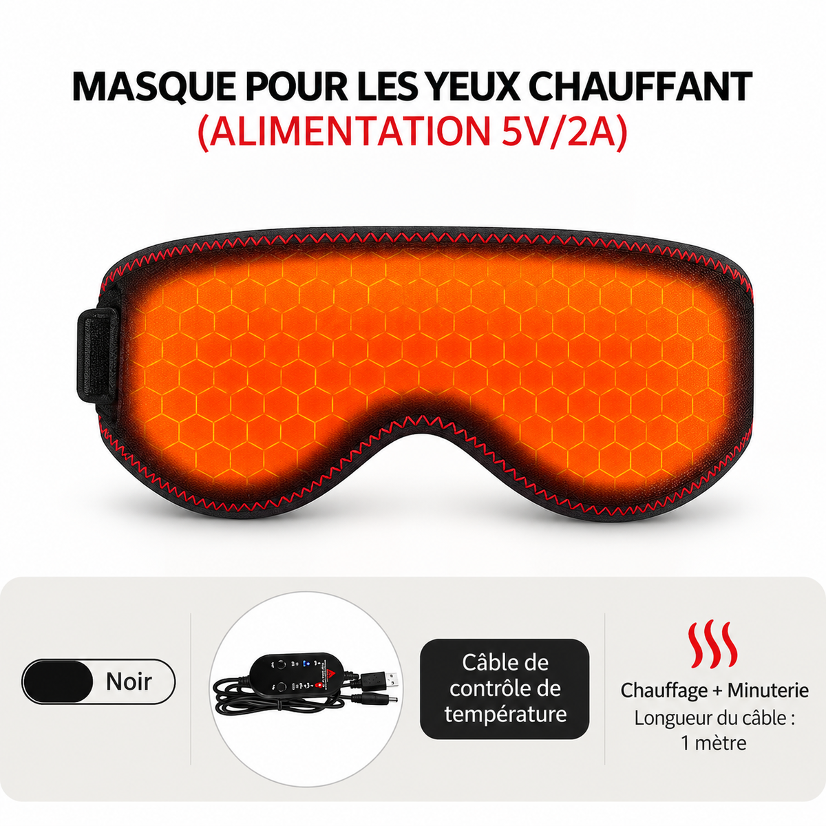 Masque yeux chauffant USB – vue 7