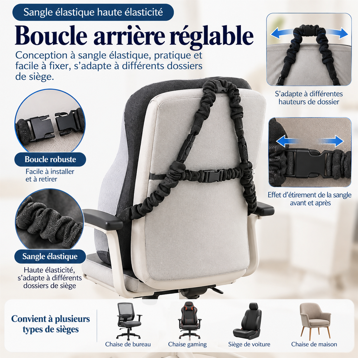 Coussin siège et soutien lombaire – vue 4