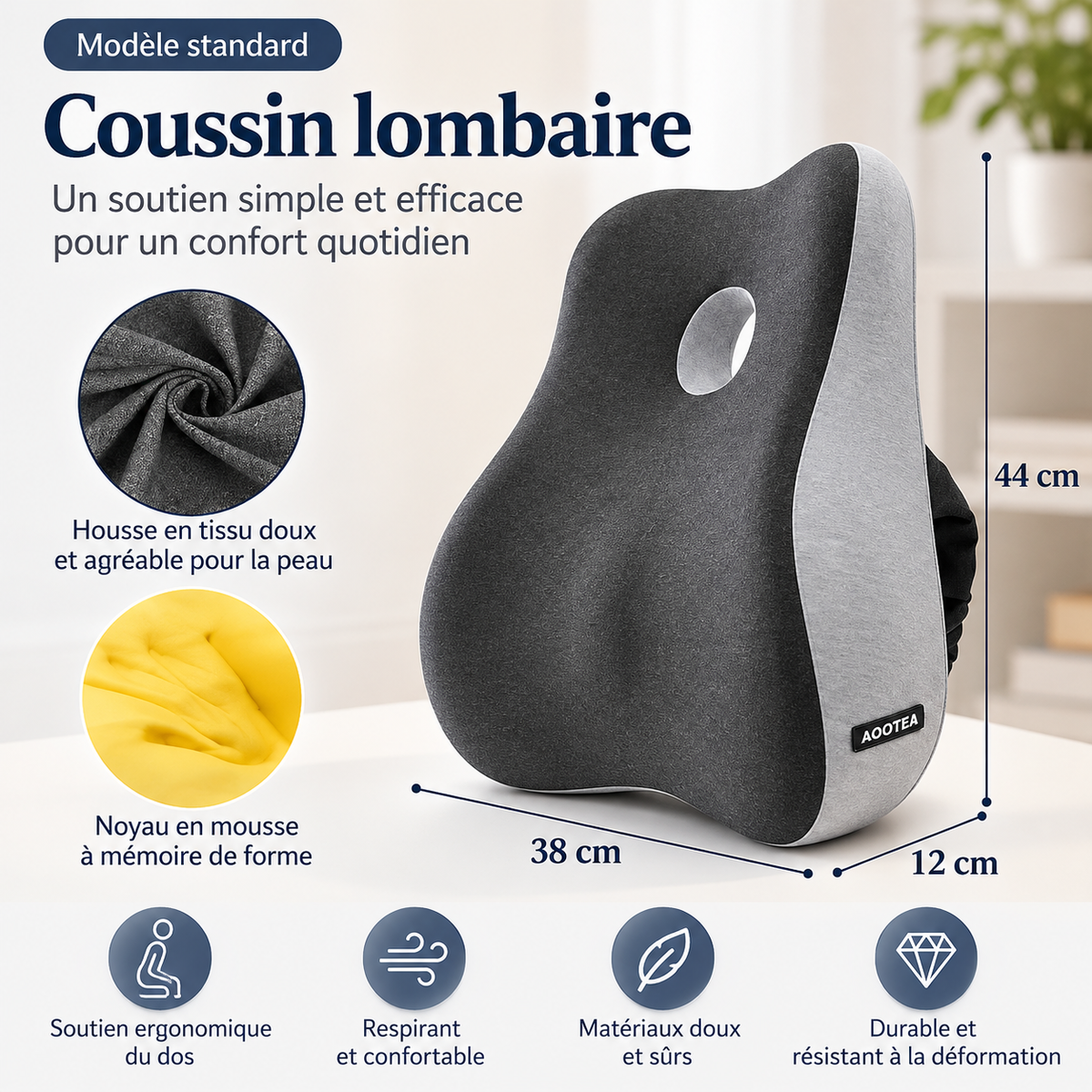 Coussin siège et soutien lombaire – vue 8