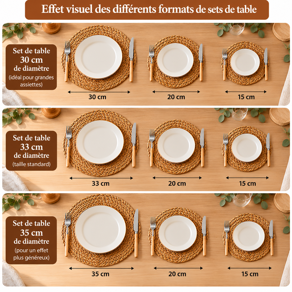 Set de table rond en jacinthe d'eau – vue 2