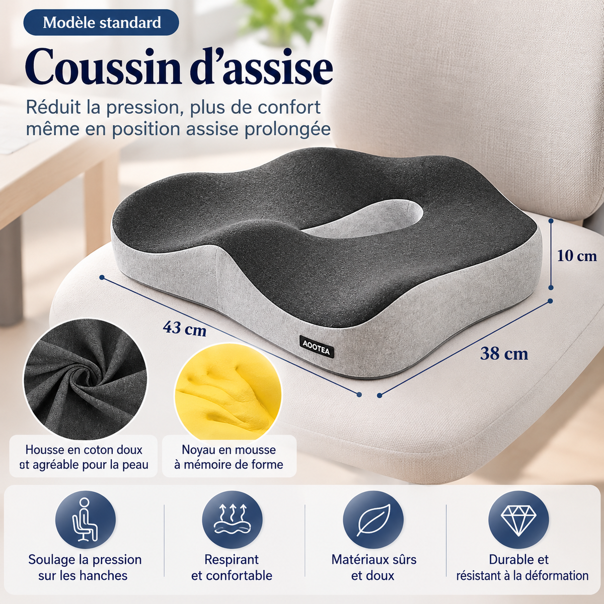 Coussin siège et soutien lombaire – vue 11