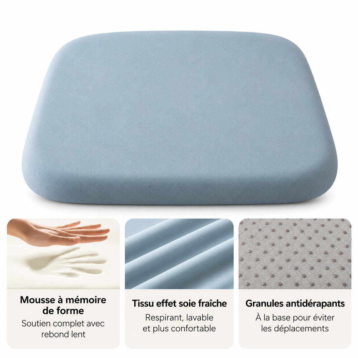 Ergonomic cushion with memory foam