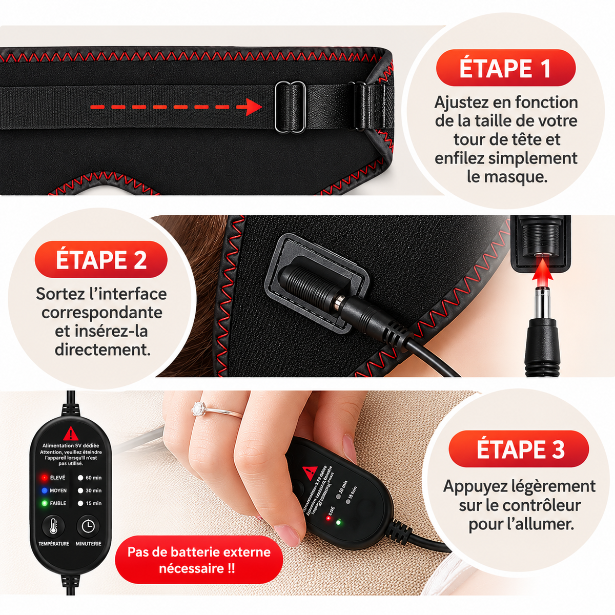 Masque yeux chauffant USB – vue 4