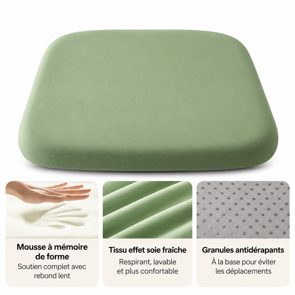 Ergonomic cushion with memory foam
