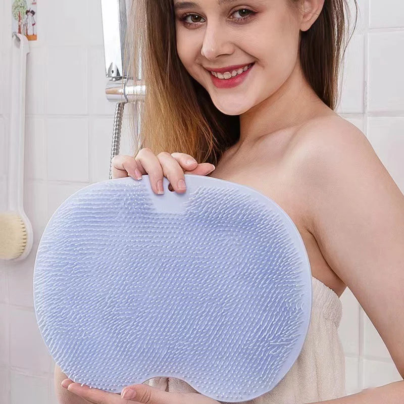 Tapis de bain exfoliant antidérapant en silicone pour pieds et dos