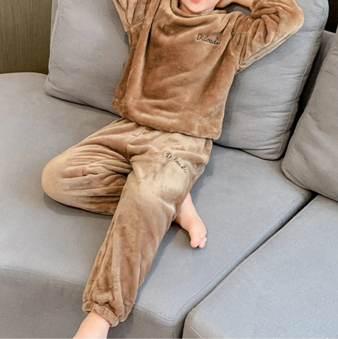 Pyjama enfant flanelle – Ensemble deux pièces chaud et doux hiver garçon fille