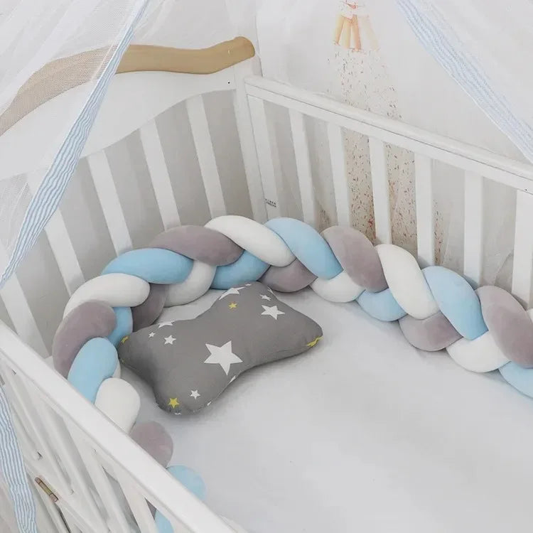 Tour de lit bébé tressé – Protection antichoc pour berceau et lit de bébé
