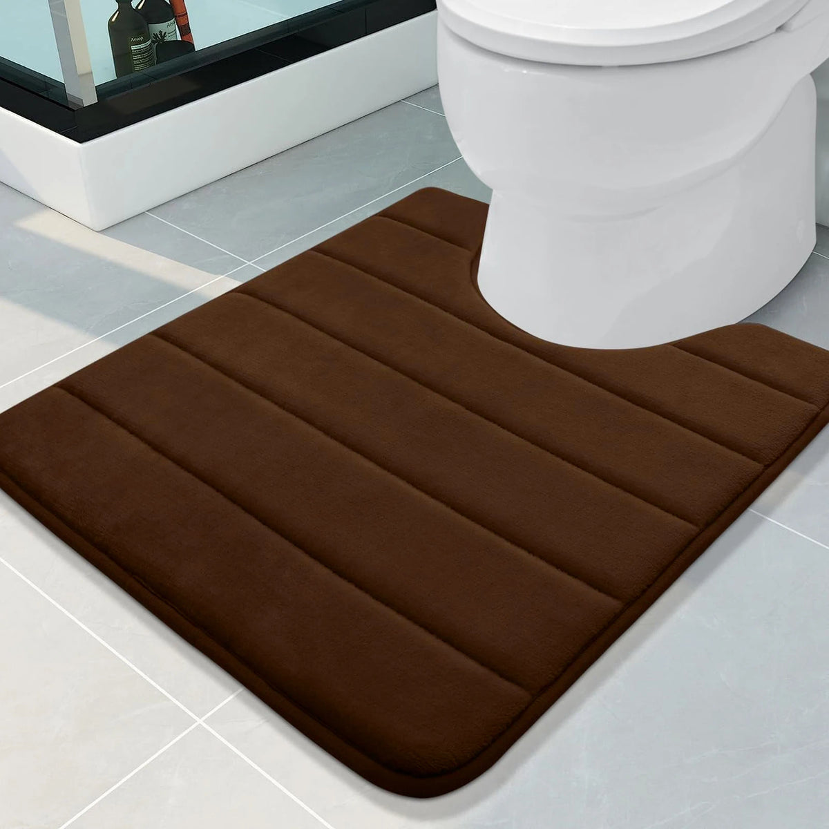 Tapis de Bain en U Mémoire de Forme – Antidérapant Absorbant 50×60 cm