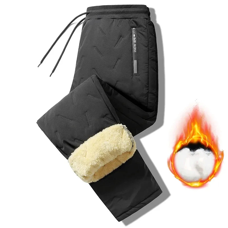 Pantalon chaud femme hiver – Coupe droite doublée polaire et cordon de serrage