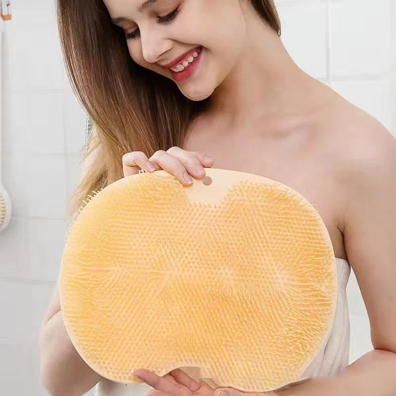 Tapis de bain exfoliant antidérapant en silicone pour pieds et dos
