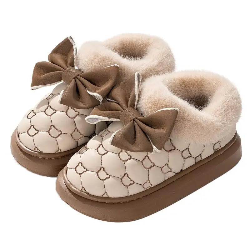 Bottines Moelleuses Nœud Papillon - Chaussures de Maison Cocooning